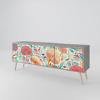 FUNGUS FANTASY 3-Door TV Stand in Grey Finish