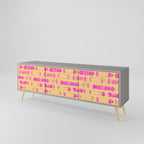 SKATEBOARD ARTISTRY 3-Door TV Stand in Grey Finish