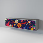 FESTIVE PLEASURES 3-Door TV Stand in Grey Finish