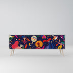 FESTIVE PLEASURES 3-Door TV Stand in Grey Finish