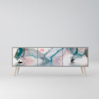 VELVET CROSSING 3-Door TV Stand in Grey Finish