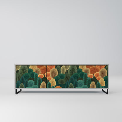 AUTUMN KALEIDOSCOPE 3-Door TV Stand in Grey Finish