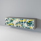 LEMON TREE 3-Door TV Stand in Grey Finish