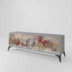 VEILED SUMMIT 3-Door TV Stand in Grey Finish