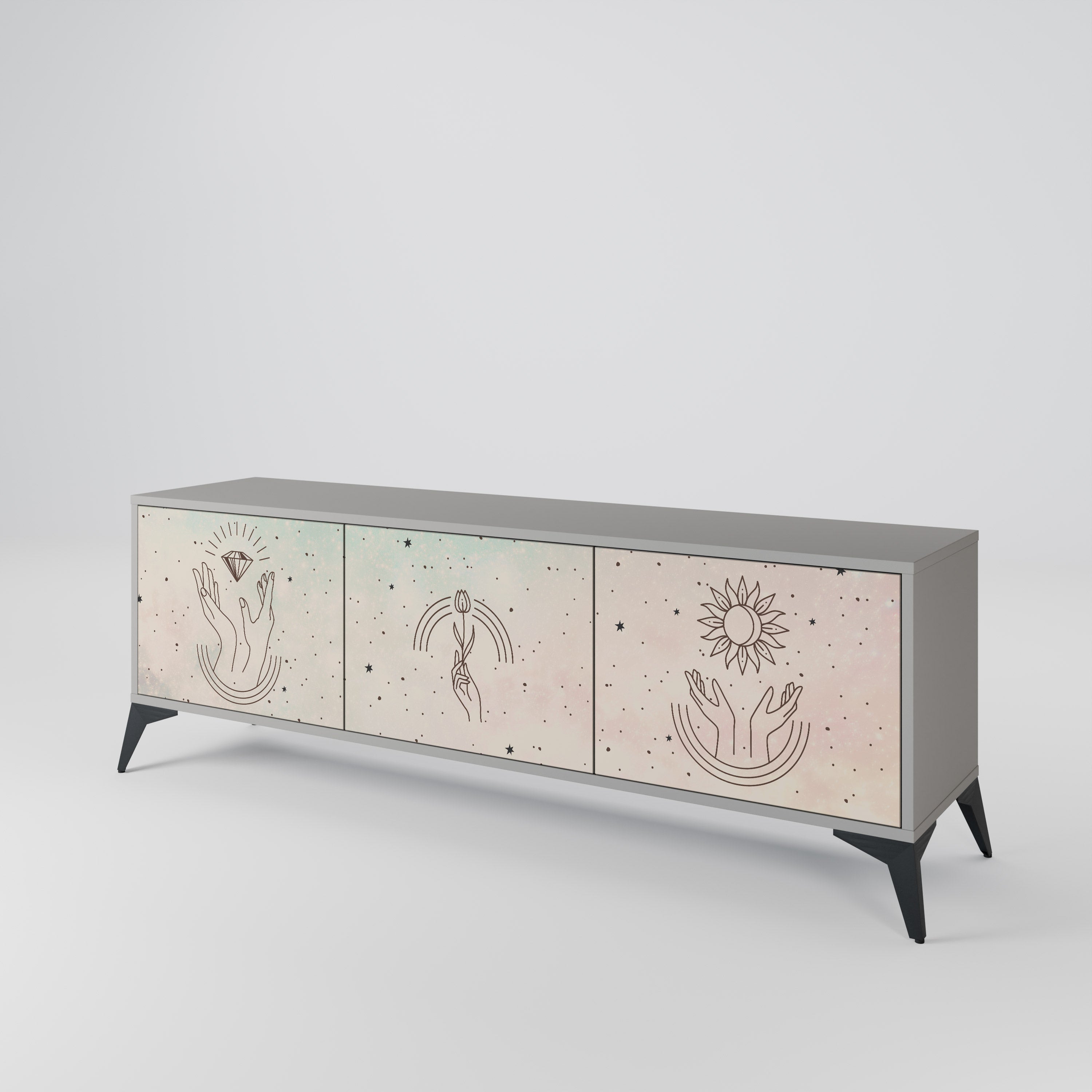 DELICATE BEAUTY TV-bänk med 3 dörrar