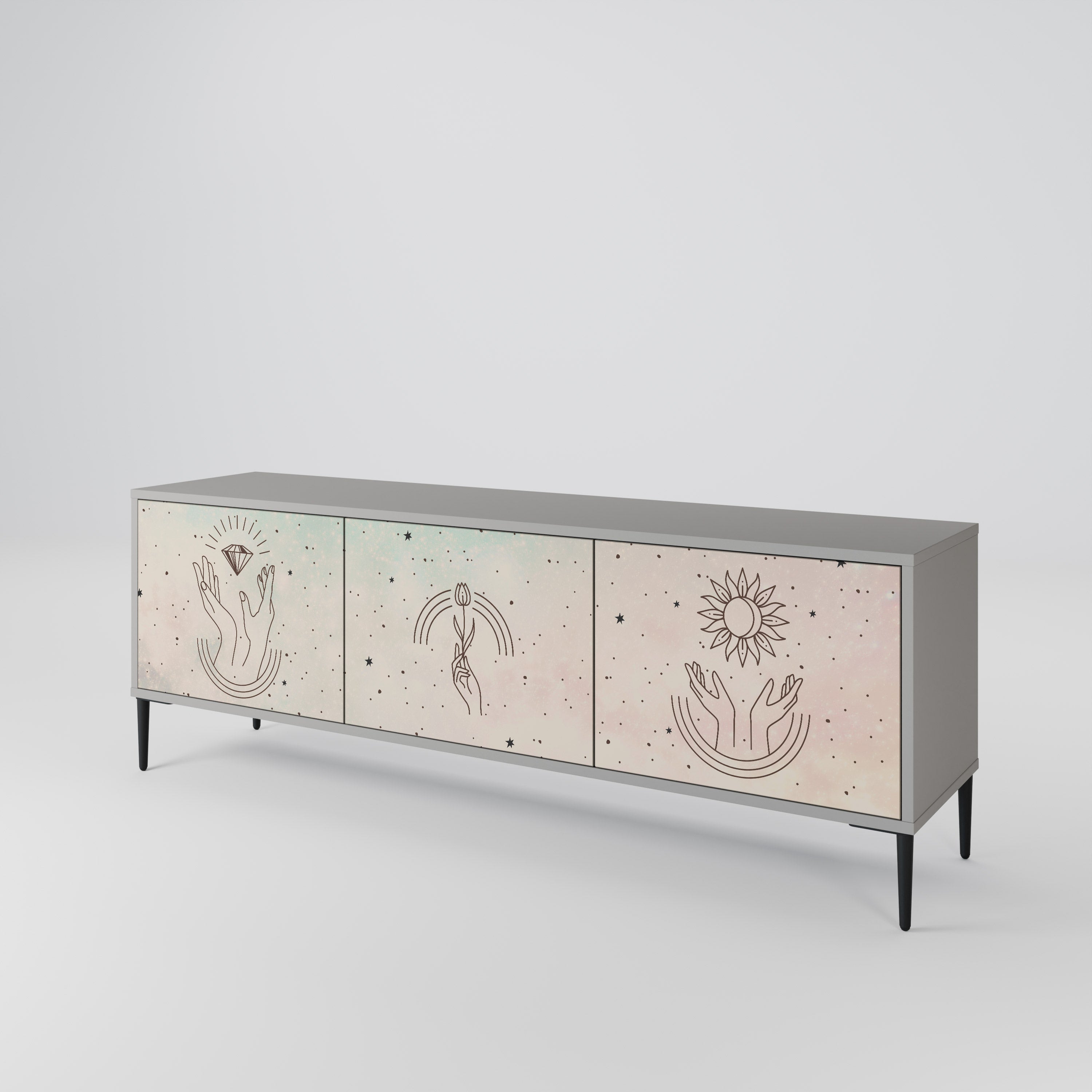 DELICATE BEAUTY TV-bänk med 3 dörrar