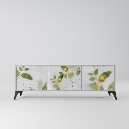 ELEGANT BOTANICS 3-dörrars TV-bänk i grå finish