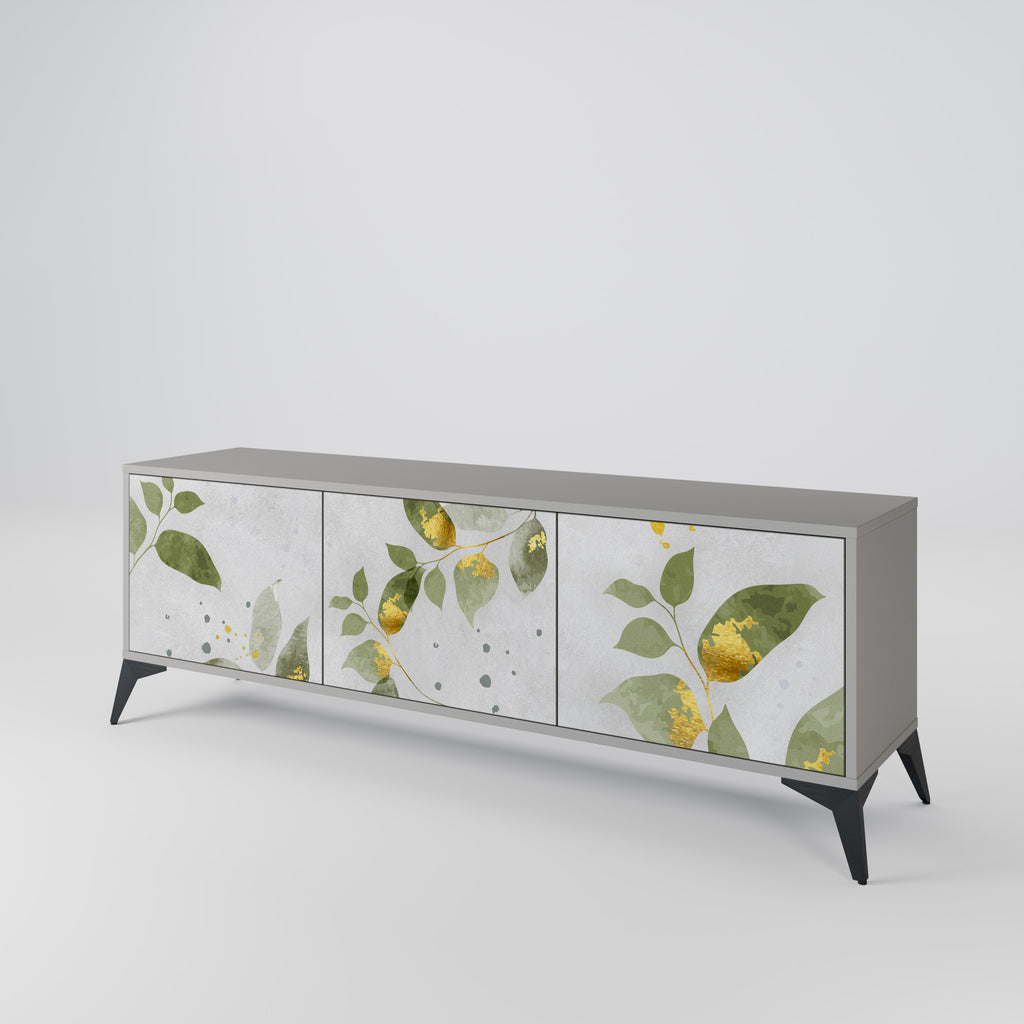 ELEGANT BOTANICS 3-dörrars TV-bänk i grå finish