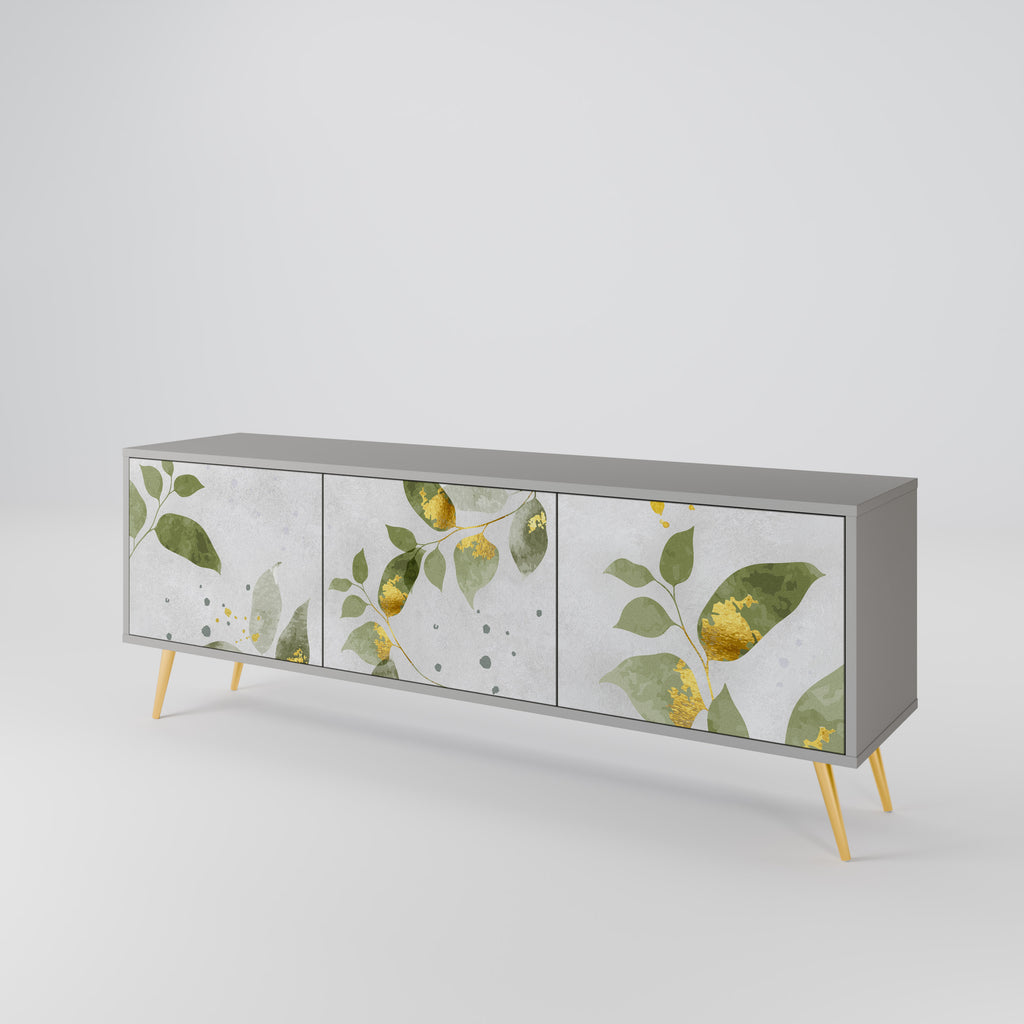 ELEGANT BOTANICS 3-dörrars TV-bänk i grå finish