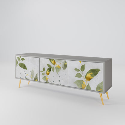 ELEGANT BOTANICS 3-dörrars TV-bänk i grå finish