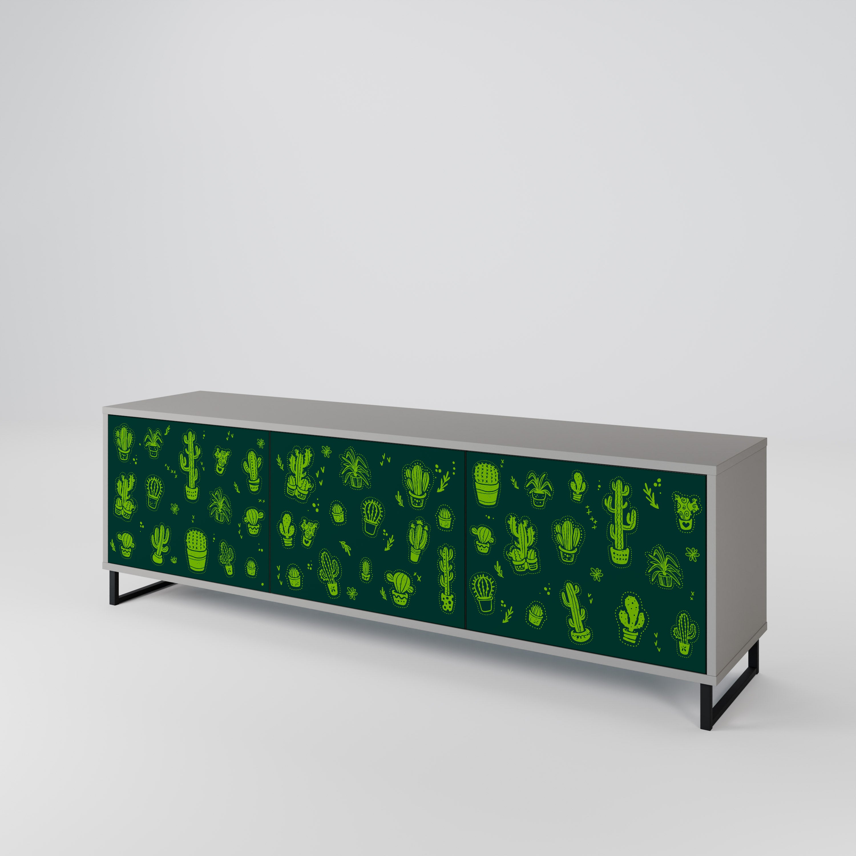 DESERT GREEN TV-bänk med 3 dörrar