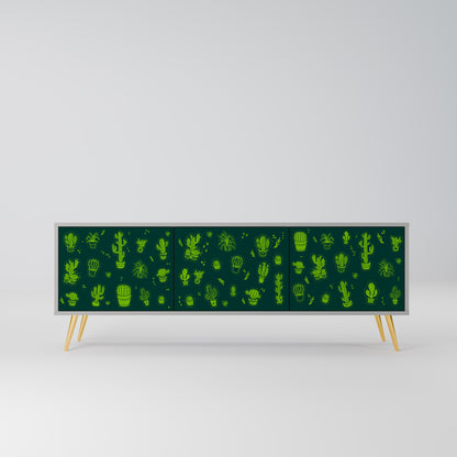 DESERT GREEN 3-dörrars TV-bänk i grå finish