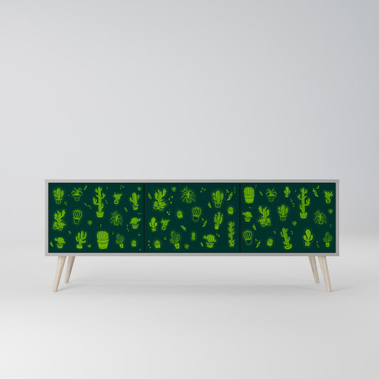 DESERT GREEN 3-dörrars TV-bänk i grå finish