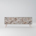 PASSING TIME 3-Door TV Stand in Grey Finish