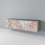 AUTUMN FRAGILITY 3-Door TV Stand in Grey Finish