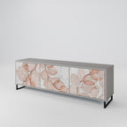 AUTUMN FRAGILITY 3-Door TV Stand in Grey Finish