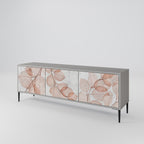 AUTUMN FRAGILITY 3-Door TV Stand in Grey Finish