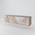 AUTUMN FRAGILITY 3-Door TV Stand in Grey Finish