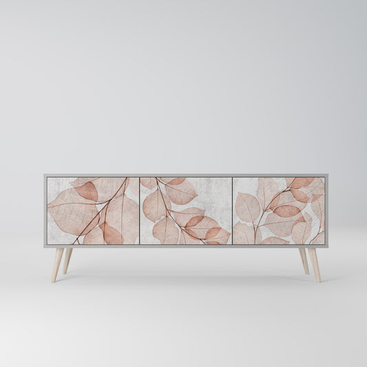AUTUMN FRAGILITY 3-Door TV Stand in Grey Finish