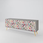 AUTUMN SUNDRIES 3-Door TV Stand in Grey Finish