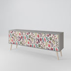 AUTUMN SUNDRIES 3-Door TV Stand in Grey Finish