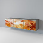 TRACES OF AUTUMN 3-Door TV Stand in Grey Finish