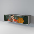 TROPICAL COMPOSITION 3-Door TV Stand in Grey Finish