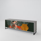 TROPICAL COMPOSITION 3-Door TV Stand in Grey Finish