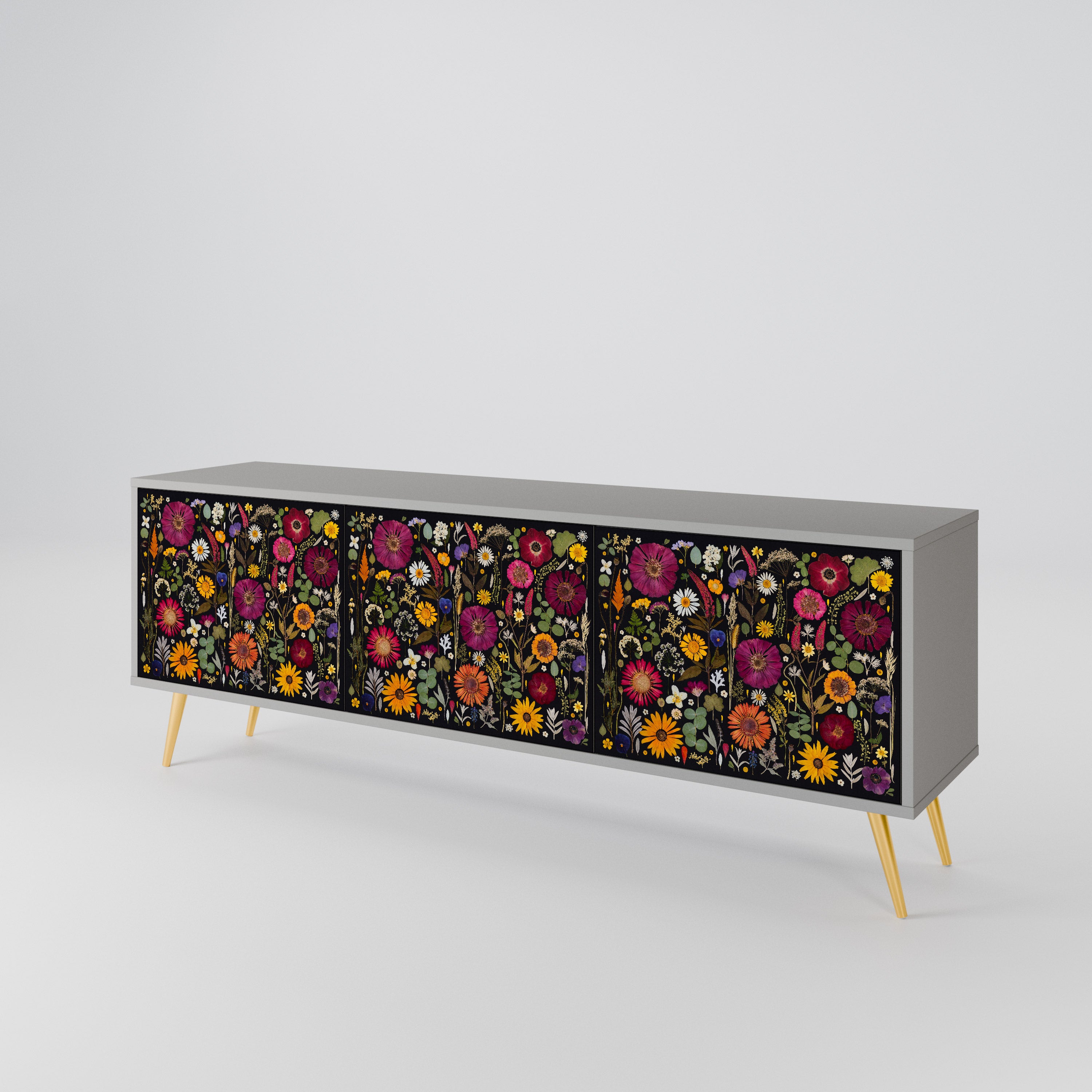 MIDNIGHT GARDEN 3-Door TV Cabinet