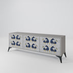 MAJESTIC STEED 3-Door TV Stand in Grey Finish