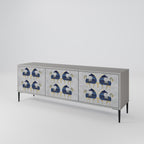 MAJESTIC STEED 3-Door TV Stand in Grey Finish