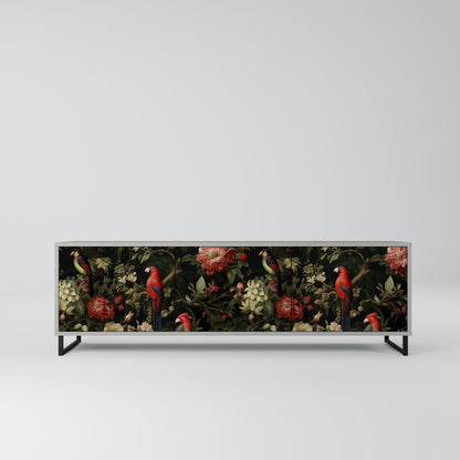 AVIAN GREENERY 3-Door TV Stand in Grey Finish