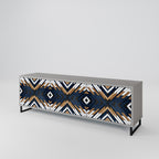 ARTFUL GEOMETRY 3-dörrars TV-bänk i grå finish