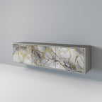 TIMELESS GLIDE 3-Door TV Stand in Grey Finish