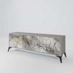 TIMELESS GLIDE 3-Door TV Stand in Grey Finish