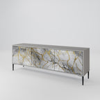 TIMELESS GLIDE 3-Door TV Stand in Grey Finish