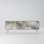 TIMELESS GLIDE 3-Door TV Stand in Grey Finish