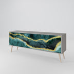 GOLDRUSH ODYSSEY 3-Door TV Stand in Grey Finish