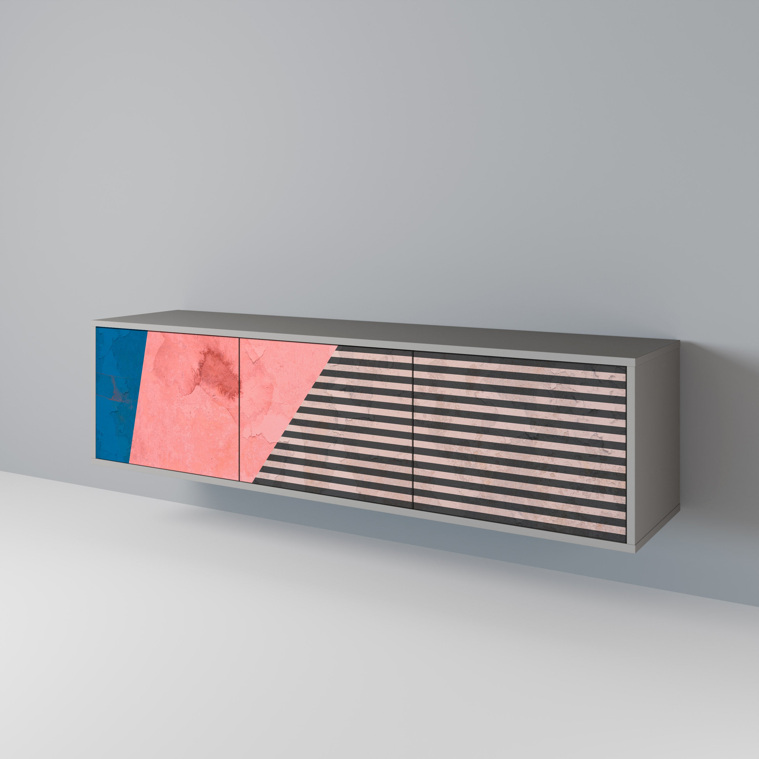 GLAMOROUS STRIPE TV-bänk med 3 dörrar