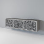 TEMPORARY SEQUENCE 3-Door TV Stand in Grey Finish