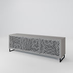 TEMPORARY SEQUENCE 3-Door TV Stand in Grey Finish