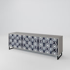 GRAPHITE EYES 3-Door TV Stand in Grey Finish