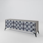 GRAPHITE EYES 3-Door TV Stand in Grey Finish