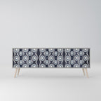 GRAPHITE EYES 3-Door TV Stand in Grey Finish