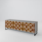 BROWN EYES 3-Door TV Stand in Grey Finish