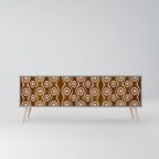 BROWN EYES 3-Door TV Stand in Grey Finish