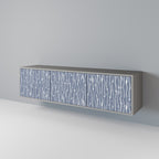 GRAPHITE RAIN 3-Door TV Stand in Grey Finish