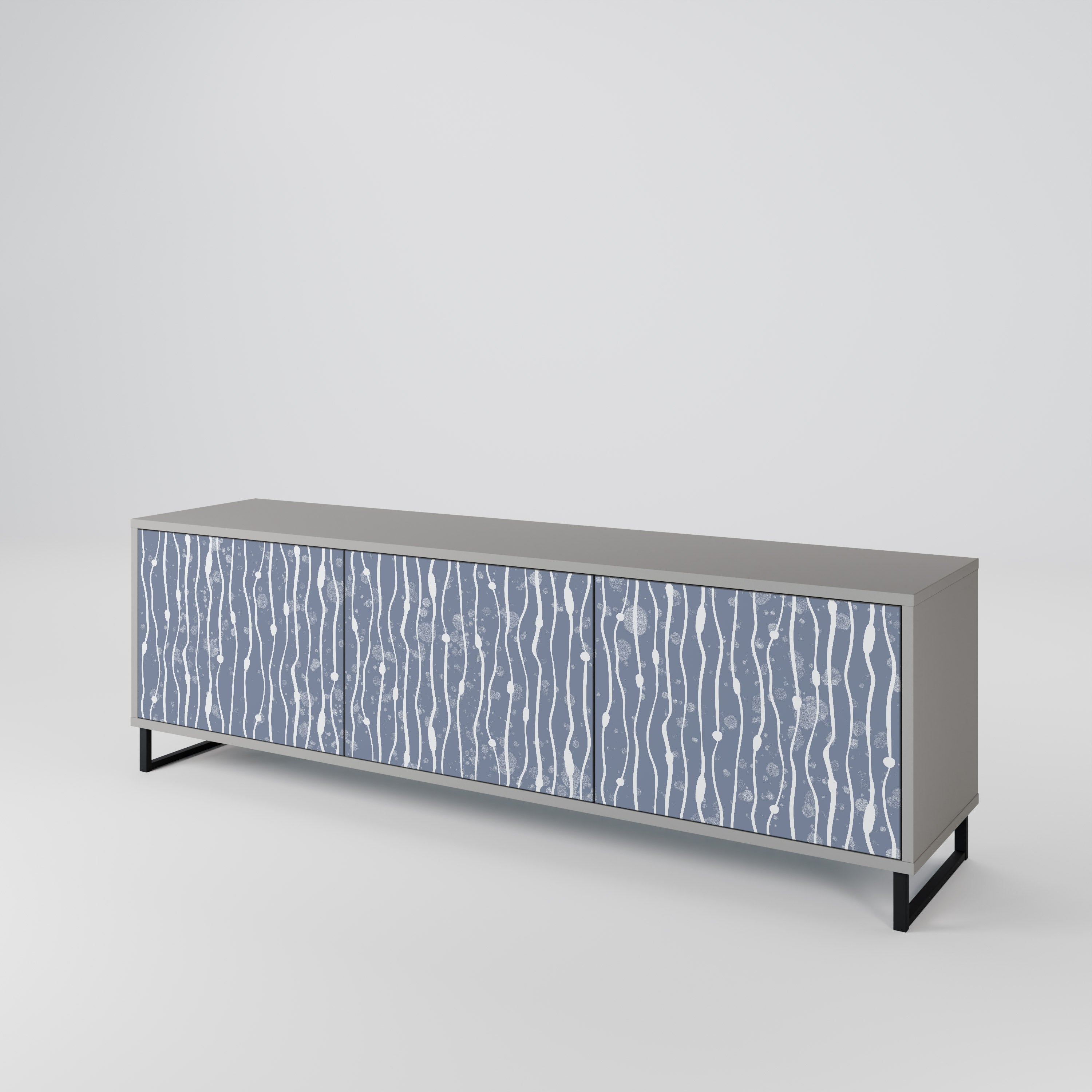 GRAPHITE RAIN TV-bänk med 3 dörrar