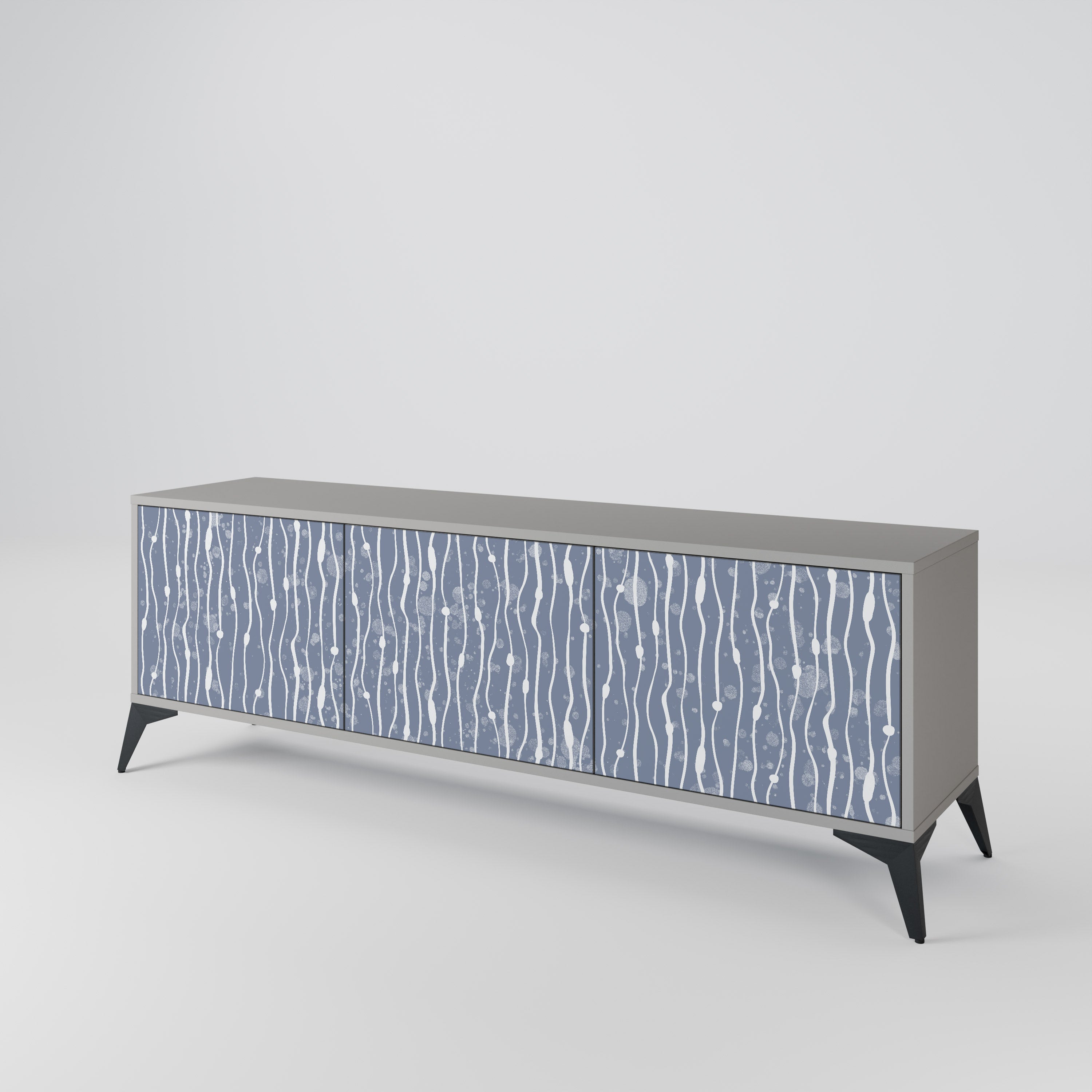 GRAPHITE RAIN TV-bänk med 3 dörrar