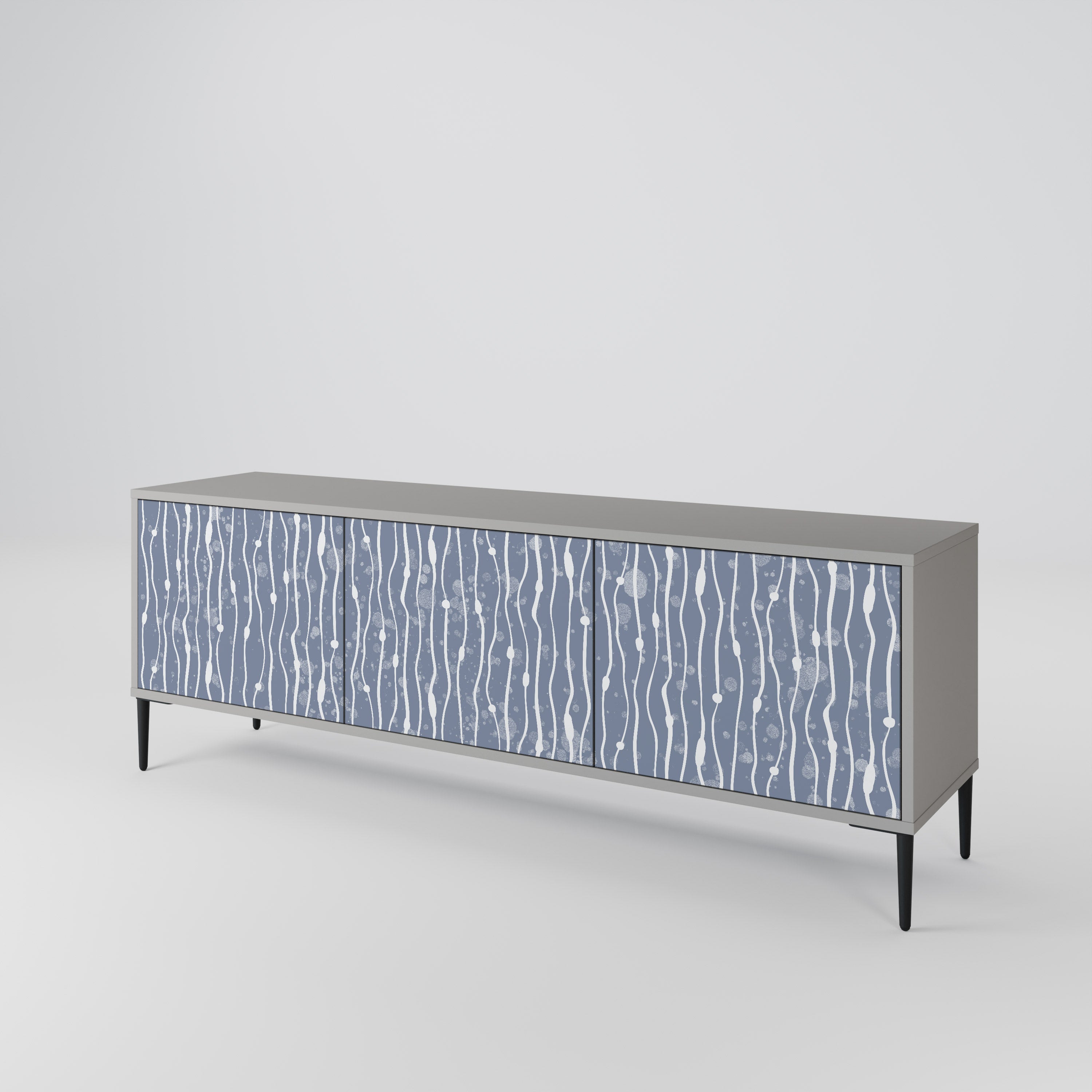 GRAPHITE RAIN TV-bänk med 3 dörrar